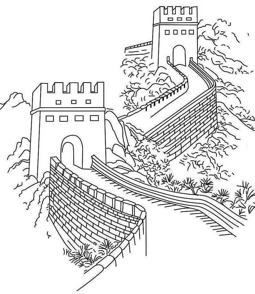 长城的简笔画 长城的简笔画带颜色