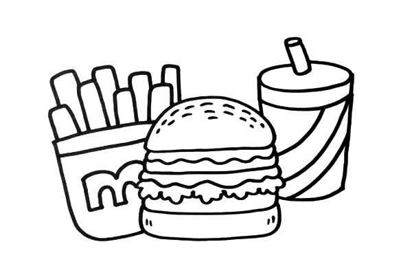 汉堡包简笔画 汉堡包简笔画图片彩色