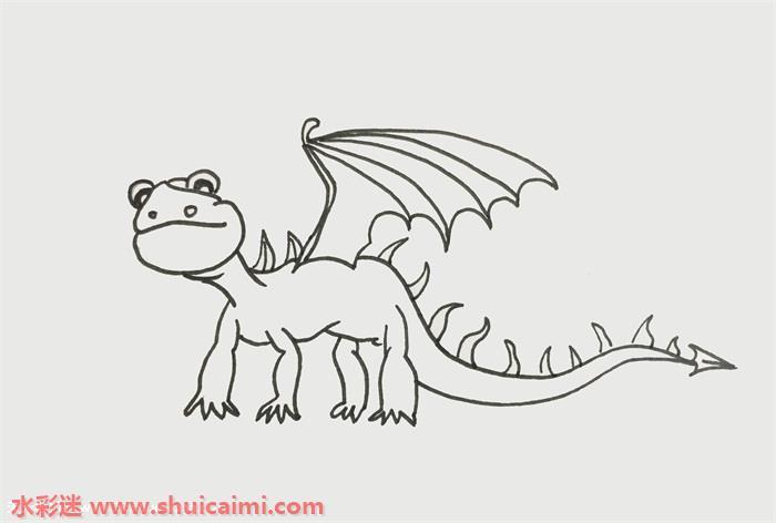 翼龙怎么画 翼龙简笔画简单彩色