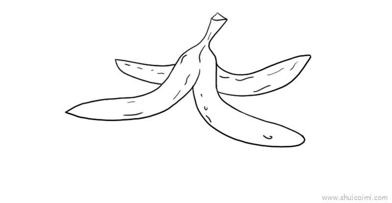香蕉皮儿童画怎么画 香蕉皮简笔画画法