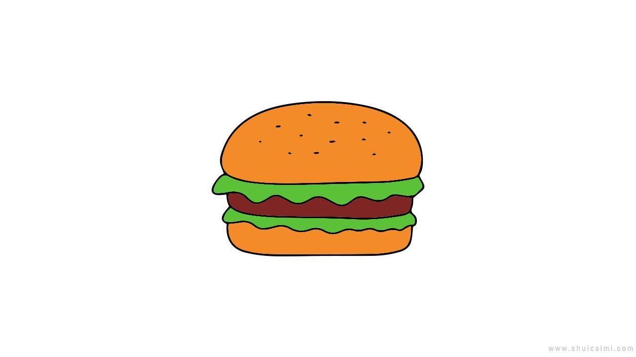 汉堡简笔画怎么画 汉堡简笔画好看