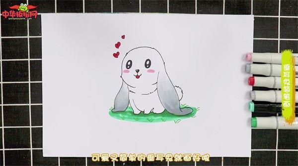 垂耳兔怎么画 垂耳兔简笔画图片大全带颜色