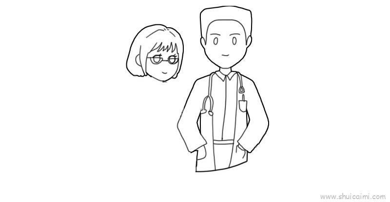 医生和护士儿童画怎么画 医生和护士简笔画简单