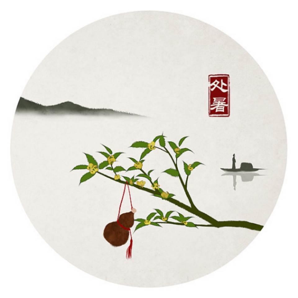 处暑节气简笔画绘画作品 处暑节气绘画简单图片