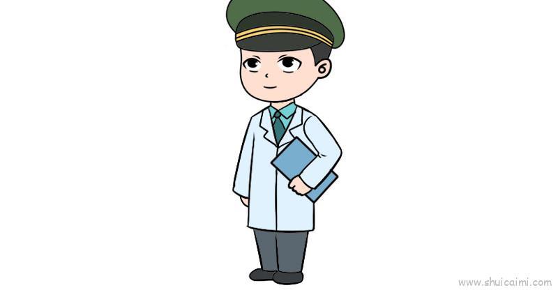 军医儿童画怎么画 军医简笔画画法