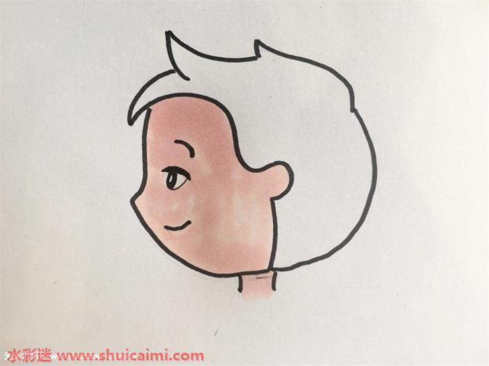 男生侧脸怎么画 男生侧脸简笔画图片大全彩色