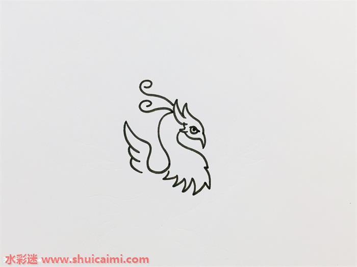 火凤凰简笔画怎么画简单易画彩色