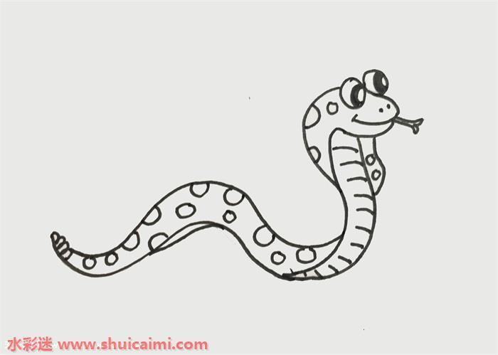 眼镜蛇怎么画 眼镜蛇简笔画简单易画彩色