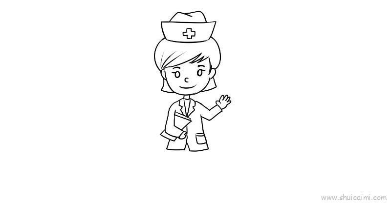 护士节护士儿童画怎么画 护士节护士简笔画步骤