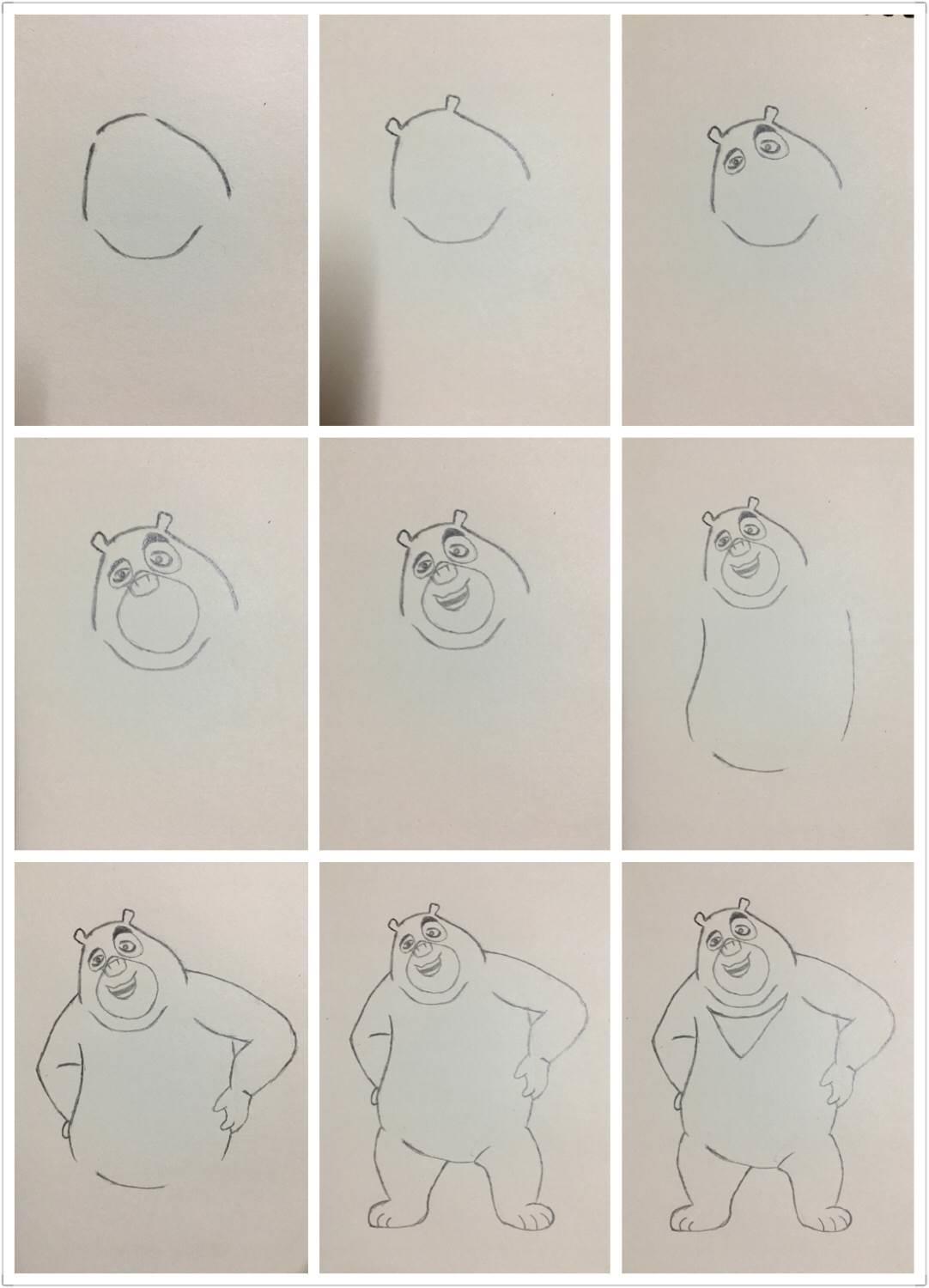 熊出没简笔画 熊出没简笔画图片大全可爱