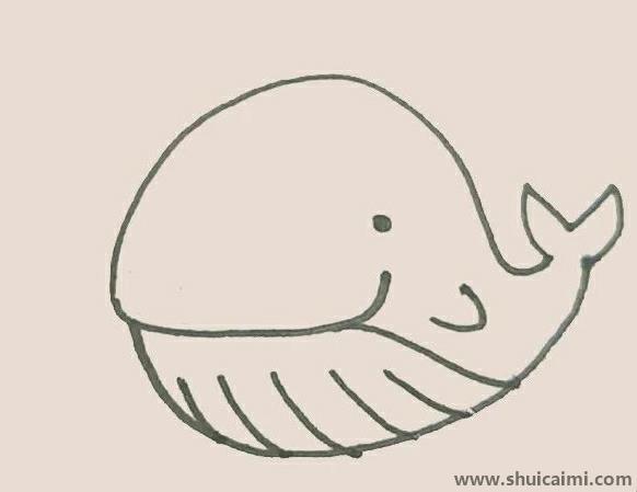 可爱彩色鲸鱼儿童简笔画