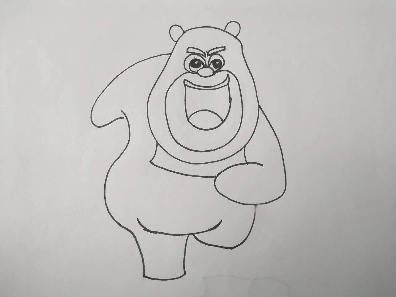 熊大熊二卡通简笔画 熊大卡通图片简笔画怎么画