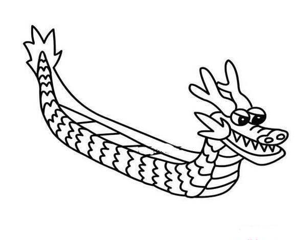 端午节龙舟简笔画 端午节龙舟简笔画彩色