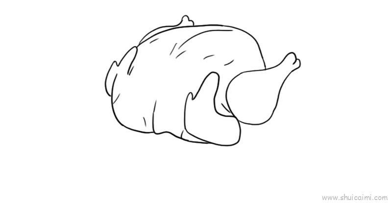 感恩节火鸡烧烤儿童画怎么画 感恩节火鸡烧烤简笔画简单