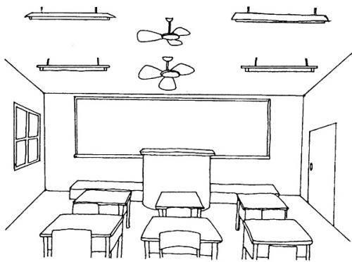 教室简笔画 教室简笔画小学