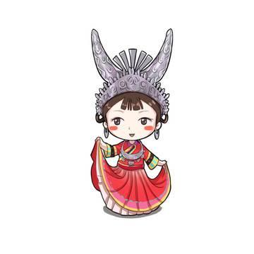 苗族简笔画 苗族简笔画人物彩色