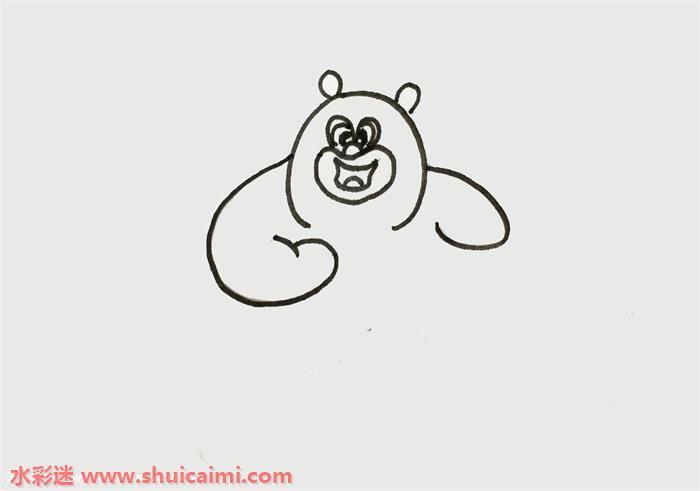 可爱简单卡通熊二简笔画怎么画(一步一步)