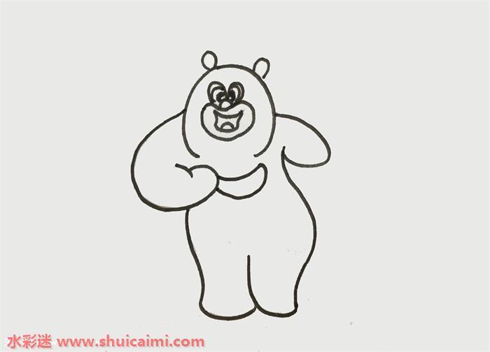 可爱简单卡通熊二简笔画怎么画(一步一步)