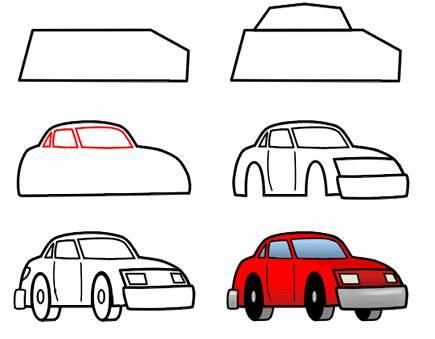 简笔画小汽车 简笔画小汽车的画法最简单