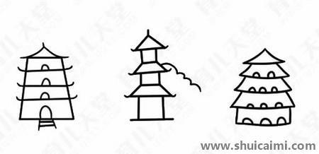 宝塔简笔画作品欣赏