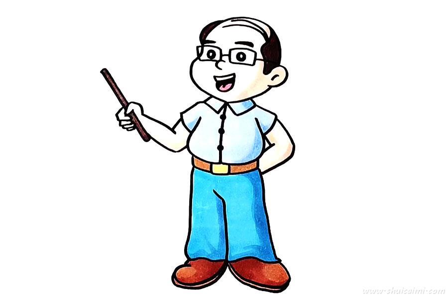 物理老师怎么画 物理老师简笔画图片大全带颜色