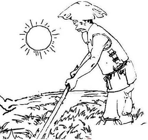 处暑农耕简笔画 处暑的简笔画图片