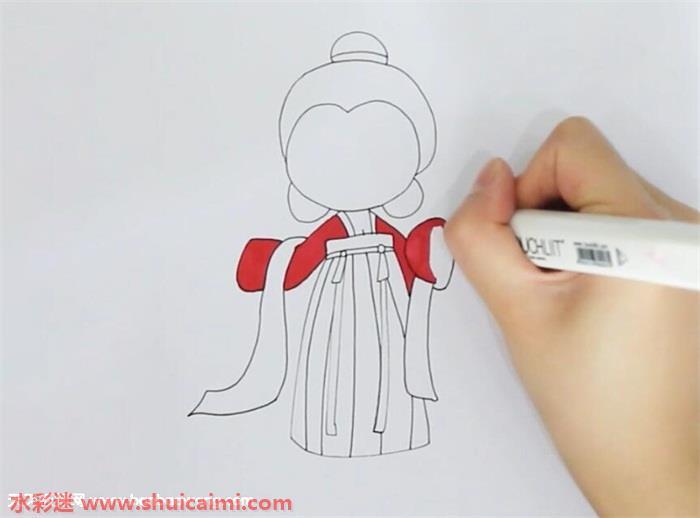 齐胸襦裙怎么画 齐胸襦裙简笔画简单好看带颜色