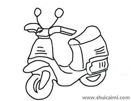 踏板摩托车儿童简笔画图片大全