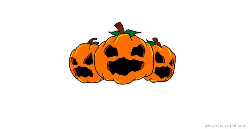 恐怖南瓜怪儿童画怎么画 恐怖南瓜怪简笔画图片