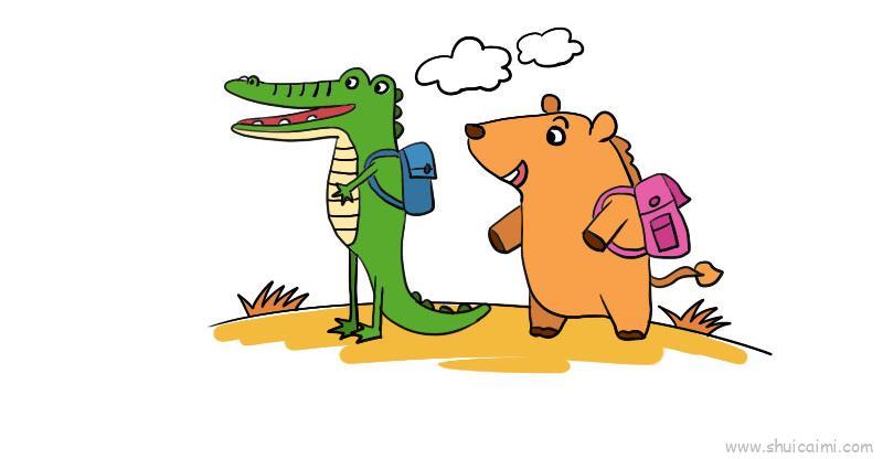 动物迁徙儿童画怎么画 动物迁徙简笔画图片