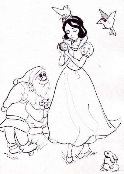 白雪公主简笔画 白雪公主简笔画彩色
