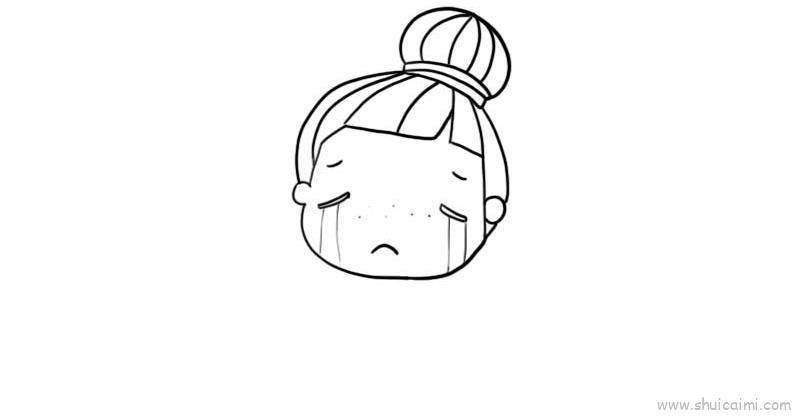 哭脸儿童画怎么画 哭脸简笔画步骤
