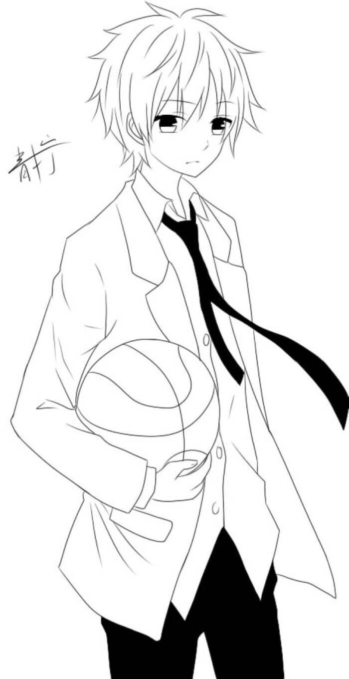 动漫简笔画 动漫简笔画男生帅气