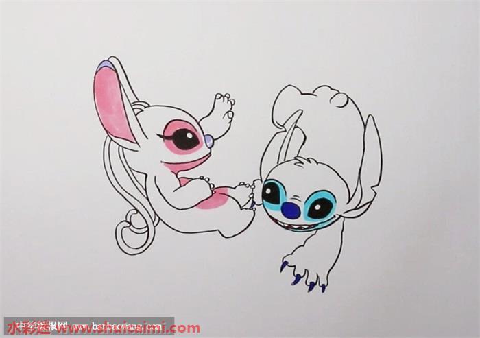 史迪仔和安琪怎么画 史迪仔和安琪简笔画漂亮彩色