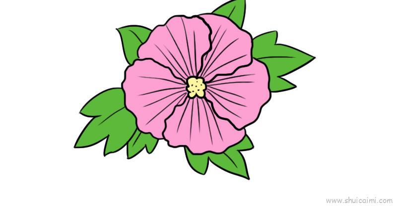 芙蓉花儿童画怎么画 芙蓉花简笔画简单