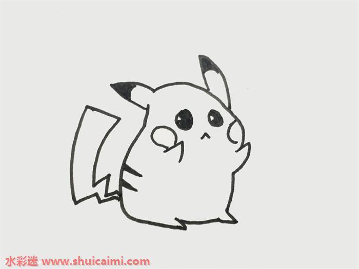 皮卡丘怎么画简单又可爱全身 卡通最萌皮卡丘简笔画彩色