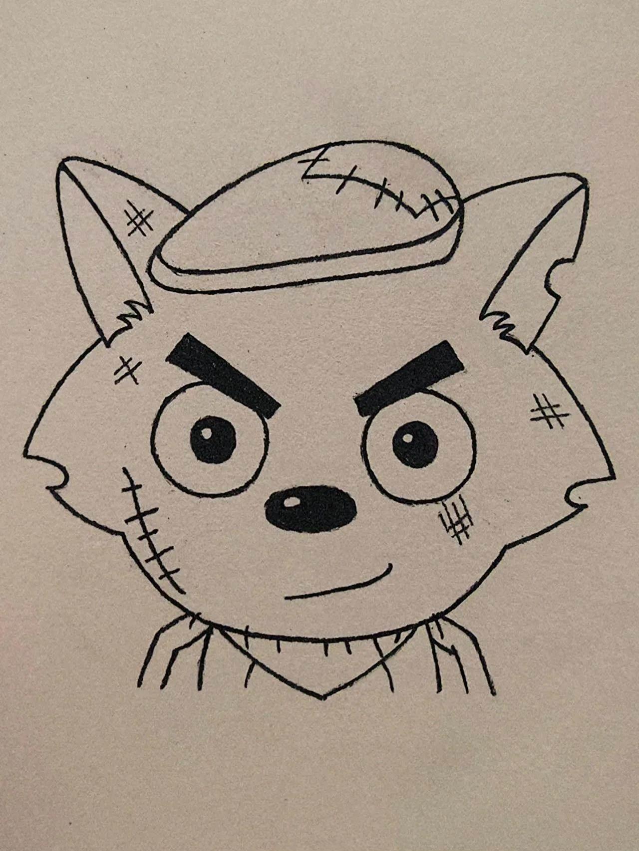 灰太狼简笔画 灰太狼简笔画头像