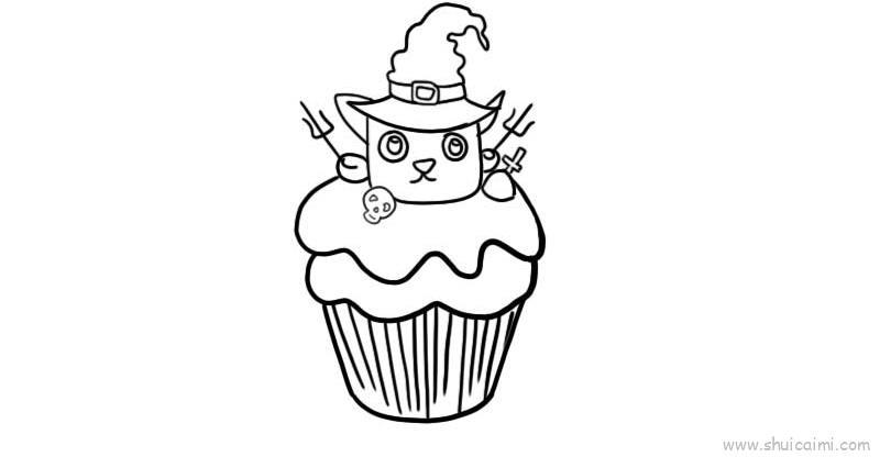 鬼怪蛋糕儿童画怎么画 鬼怪蛋糕简笔画顺序