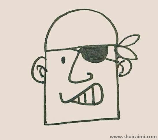 海盗彩色儿童简笔画