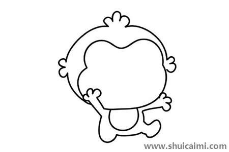 可爱小猴子儿童简笔画