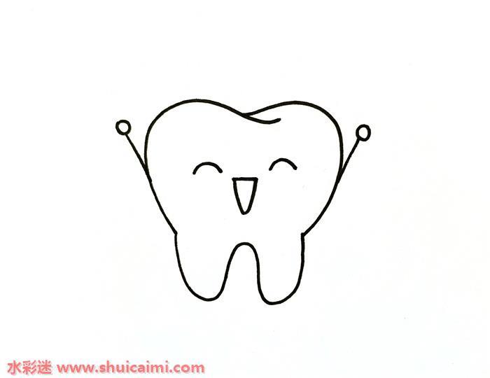 牙齿怎么画 儿童画牙齿简笔画简单易画彩色