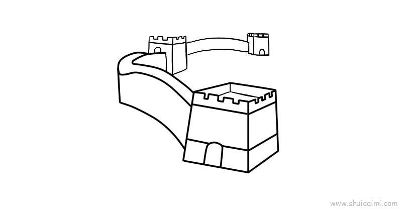 万里长城儿童画怎么画 万里长城简笔画顺序