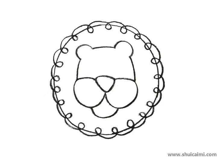 狮子彩色儿童简笔画