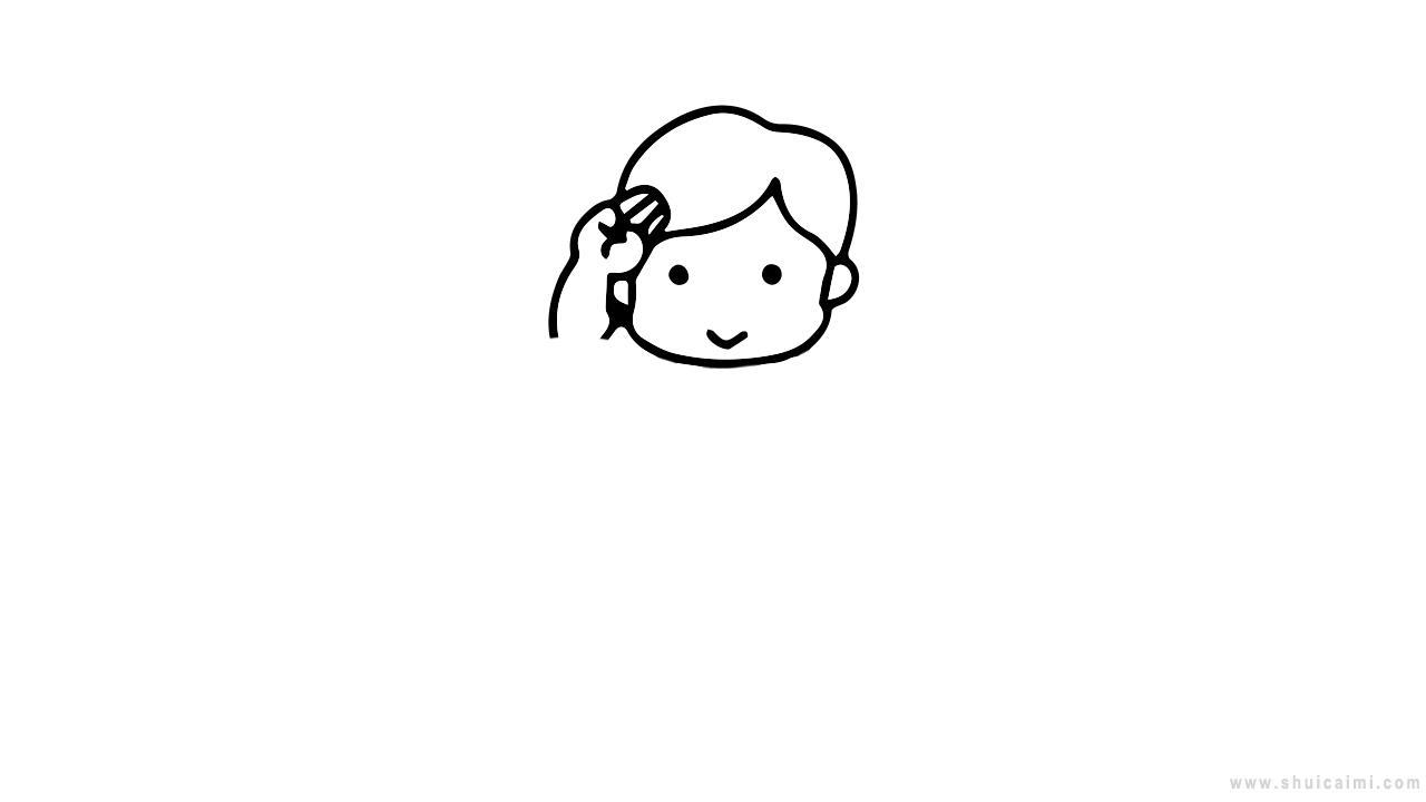 小朋友敬礼简笔画怎么画 小朋友敬礼简笔画图片