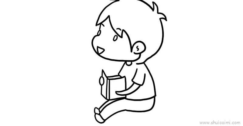 读书小男孩儿童画怎么画 读书小男孩简笔画简单
