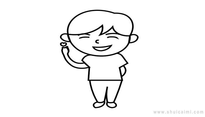 小人笔心简笔画怎么画 小人笔心简笔画图片