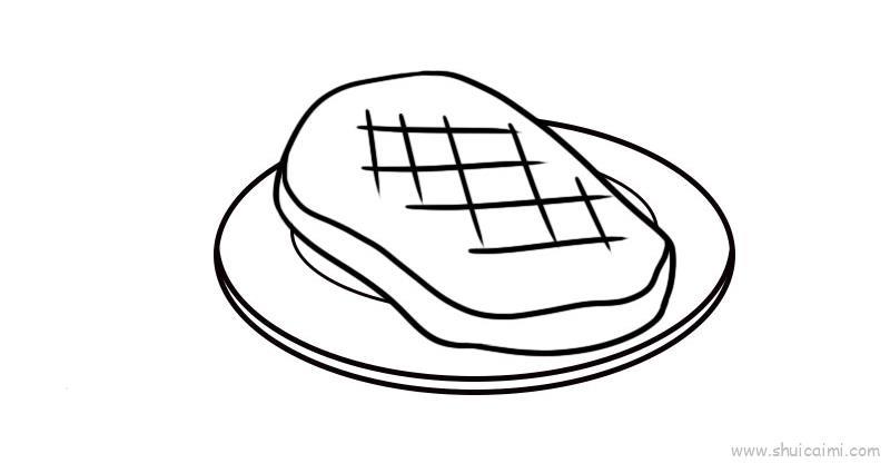 牛排儿童画怎么画 牛排简笔画图片