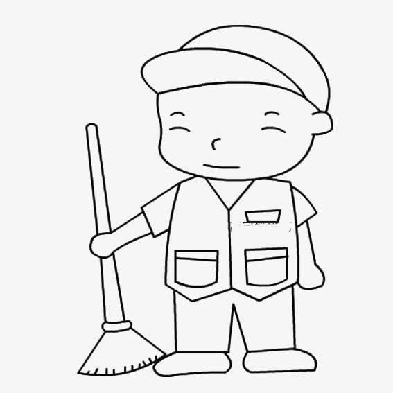 环卫工人简笔画 环卫工人简笔画简单又漂亮