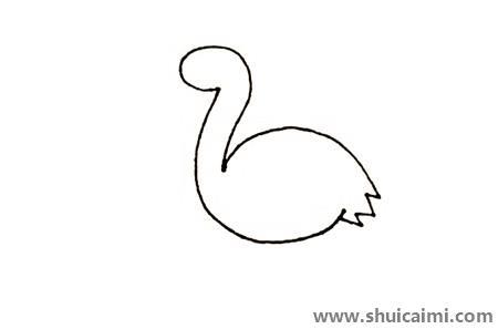 火烈鸟彩色儿童简笔画