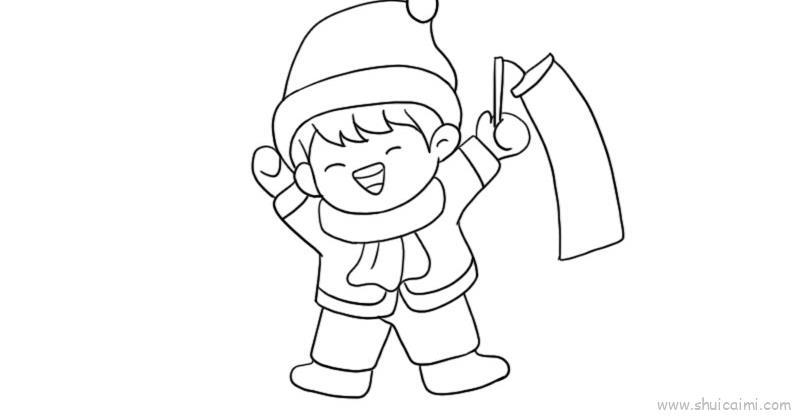 元旦小孩儿童画怎么画 元旦小孩简笔画图片